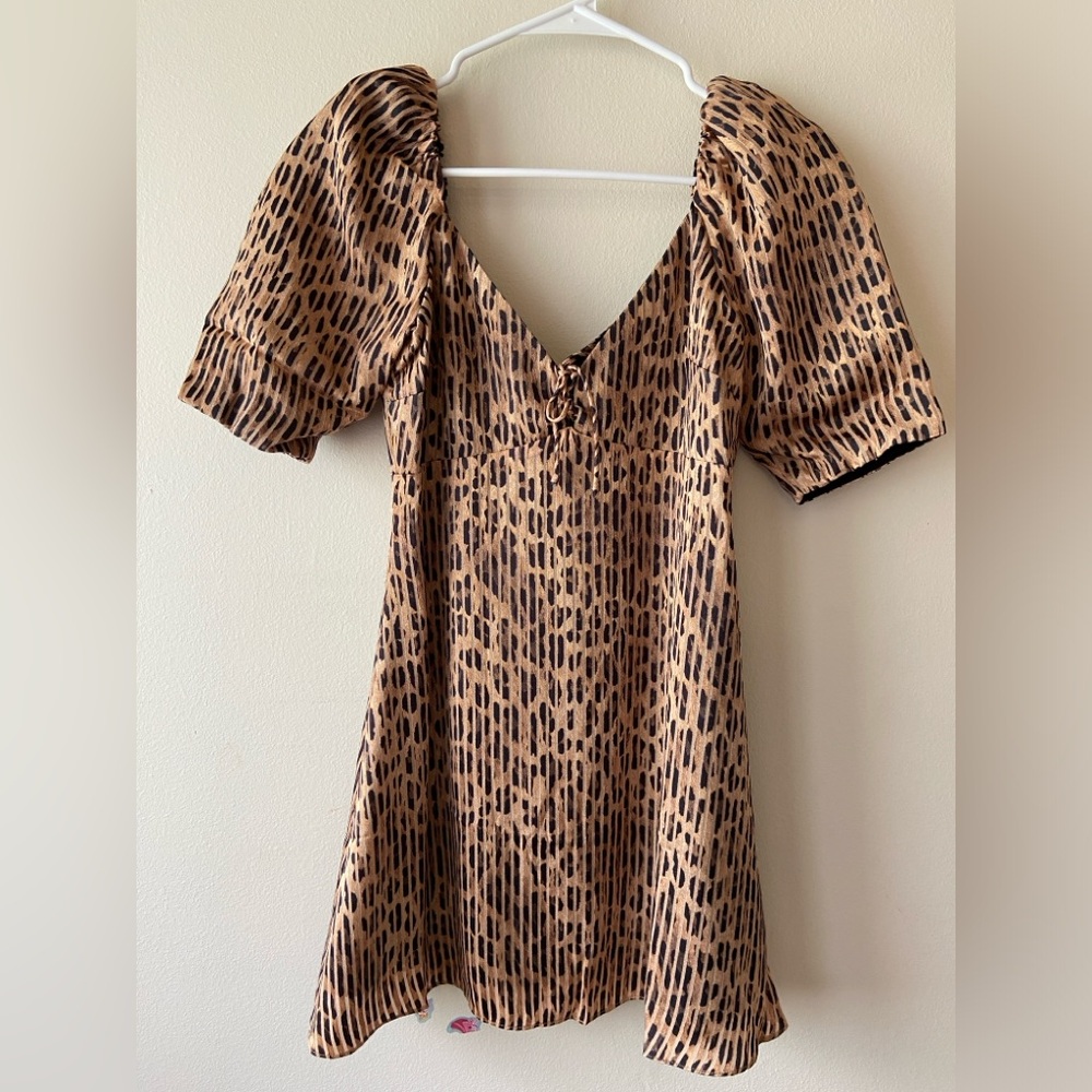 Alice + Olivia Dana Spotted Leopard Mini Dress Size 2